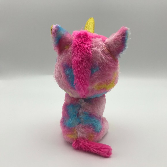 Fantasia the Unicorn TY Beanie Boos 6" Plush Gold Glitter Eyes Stuffed Animal - Picture 3 of 5